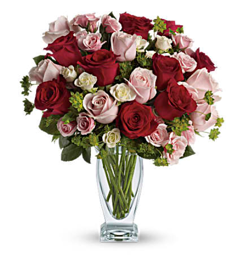 Cupid's Creation with Red Roses