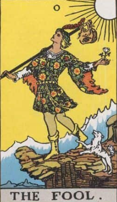 0.THE FOOL - blue lilies, blue roses, yellow spray roses