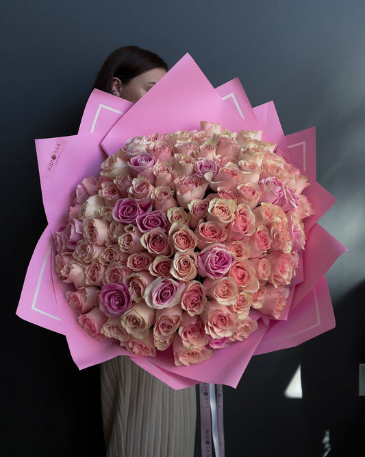 Light pink roses, 101pcs