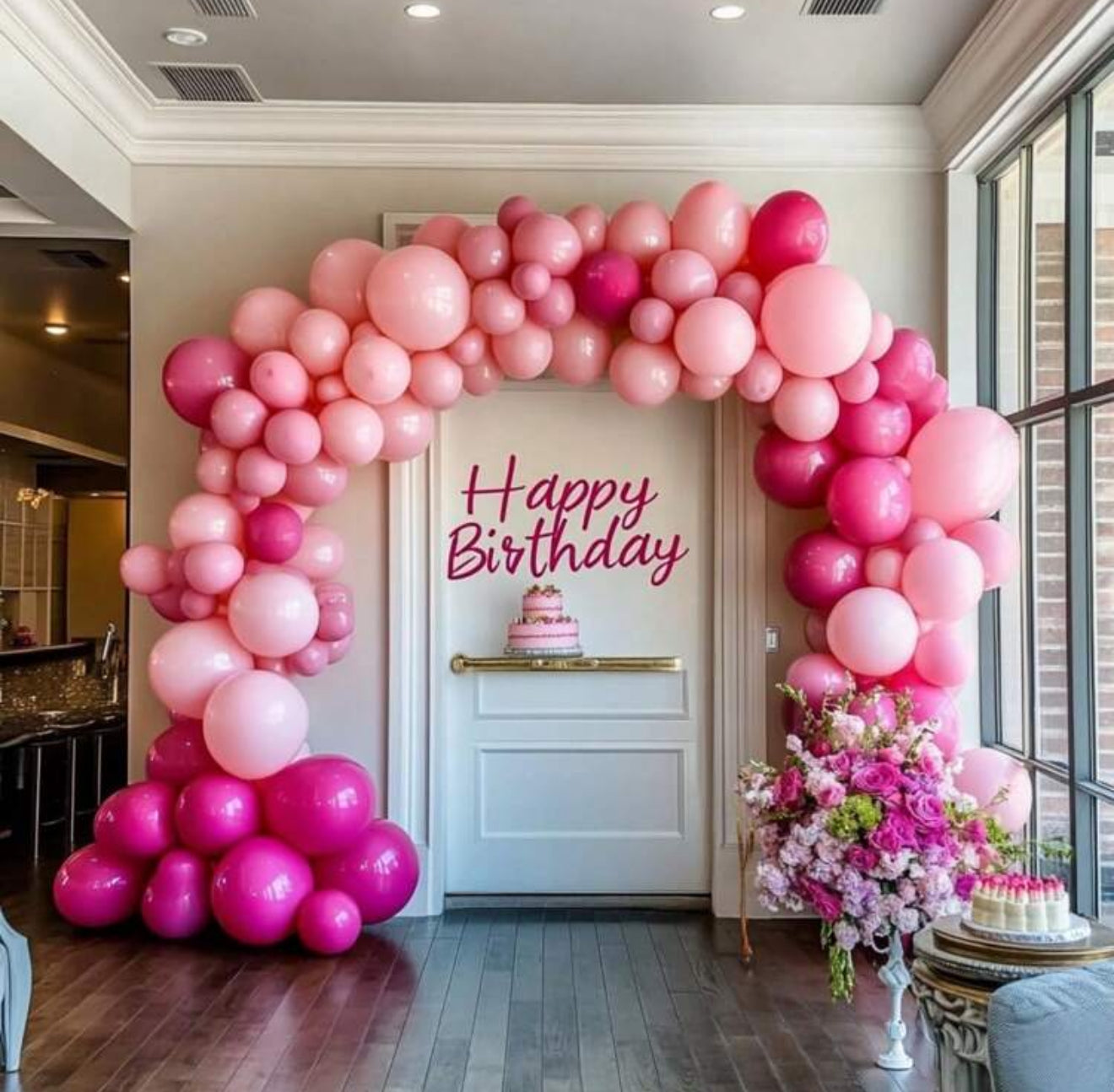 Hot Pink Latex Balloons 12" + Helium