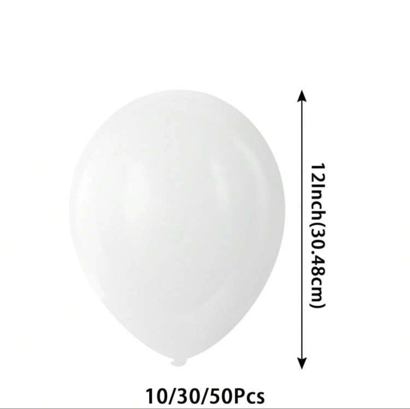 White Latex Balloons 12" + Helium