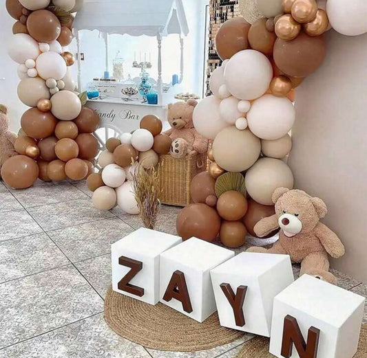Silk Brown Latex Balloons 12" + Helium