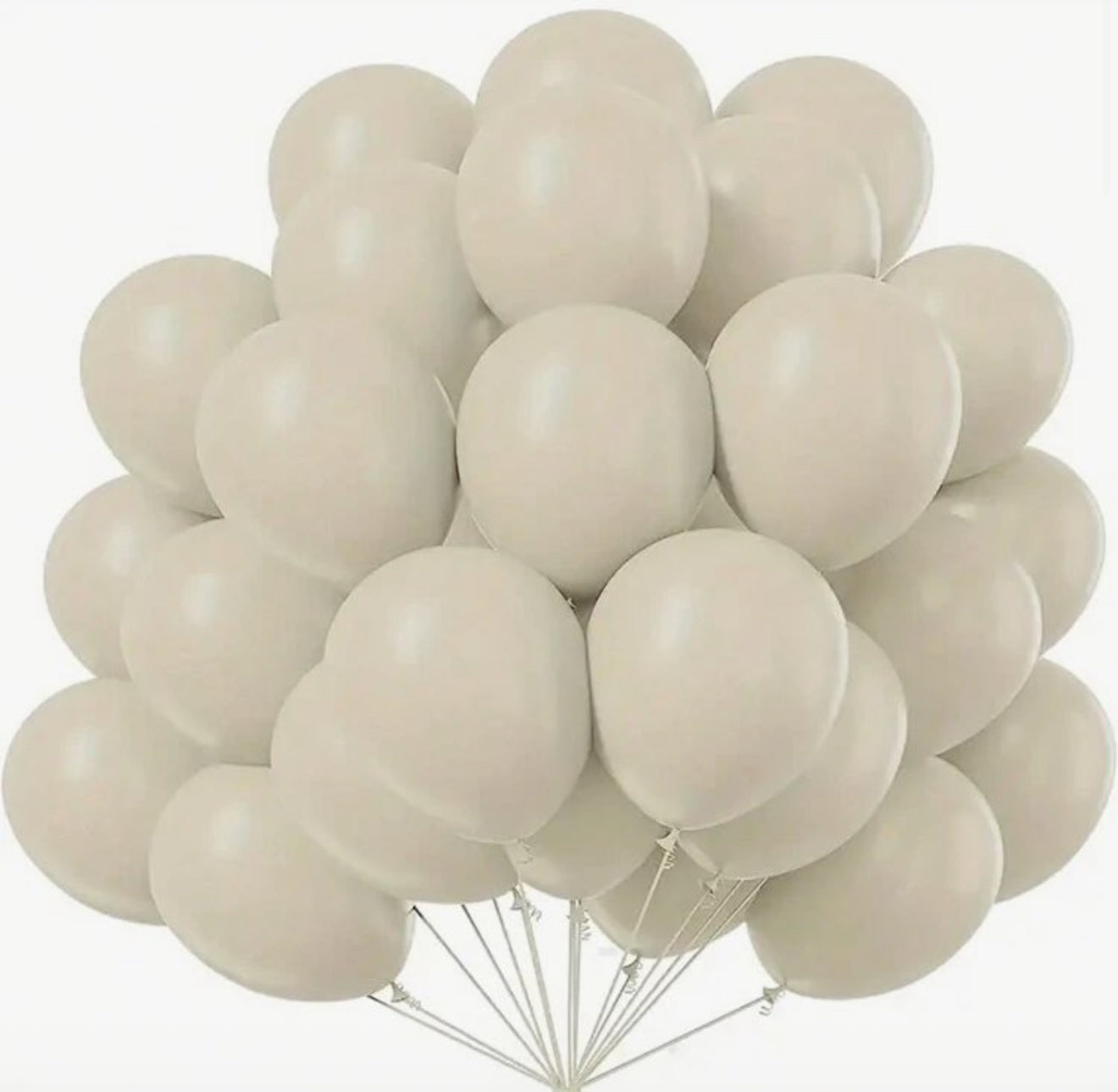 Silk White Latex Balloons 12" + Helium
