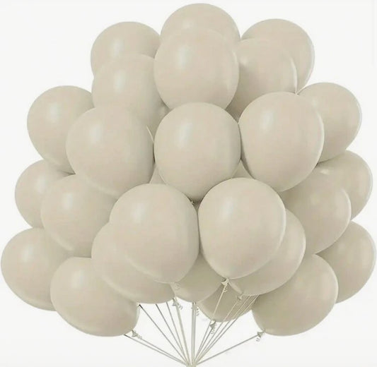 Silk White Latex Balloons 12" + Helium