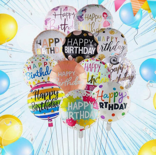 HB Foil Balloon 18" Assorted + Helium