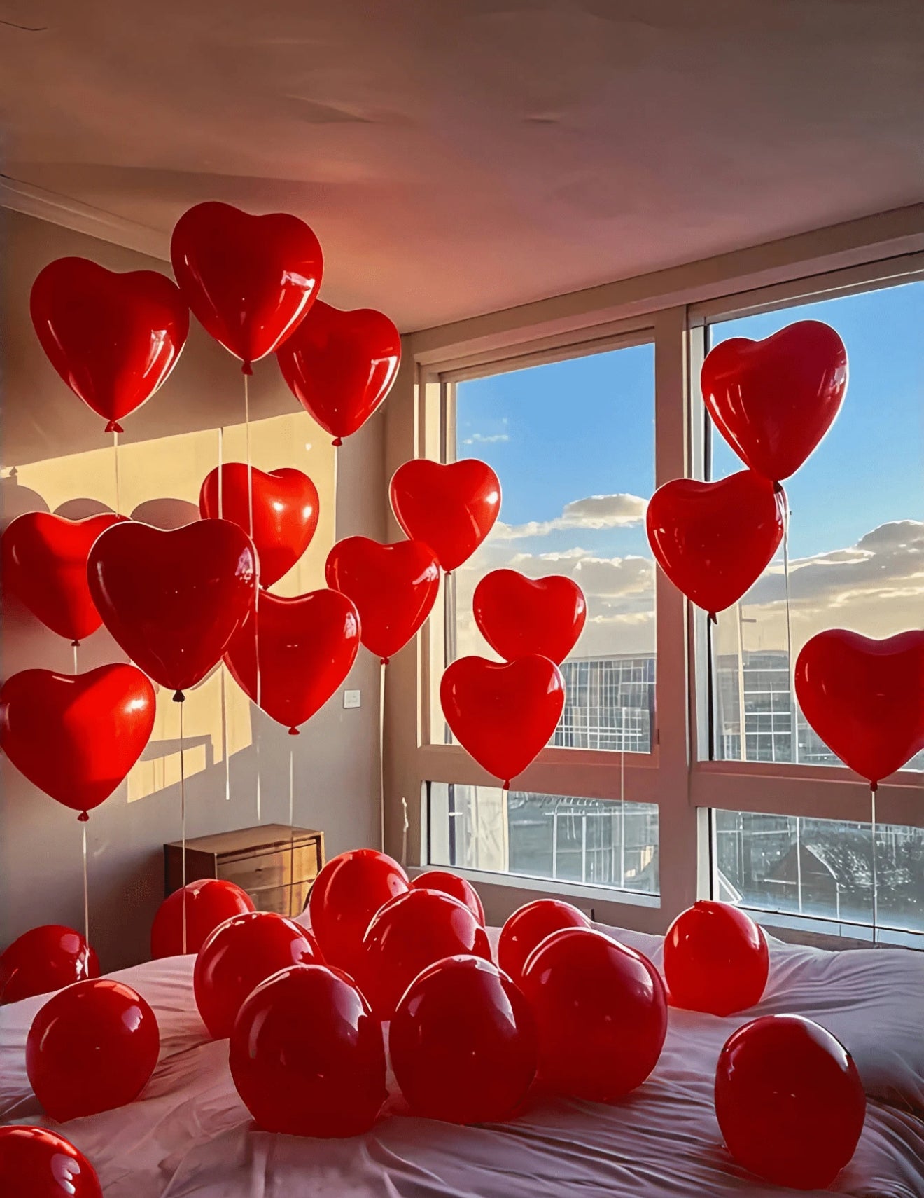 Red Heart Latex Balloon 10" + Helium