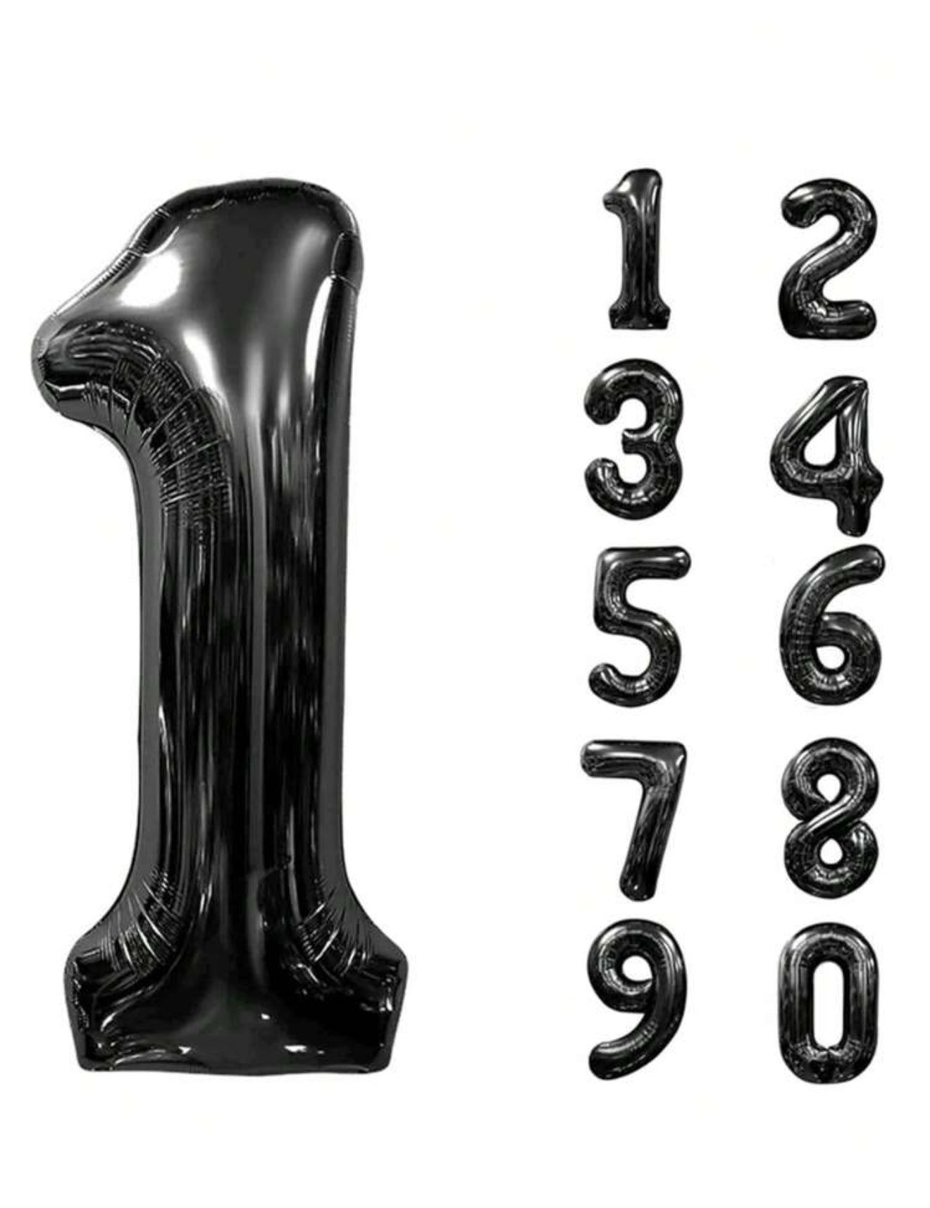 Black Foil Numbers Balloons 32" + Helium