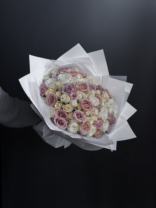 101 Pastel Silver Roses, 50-60sm