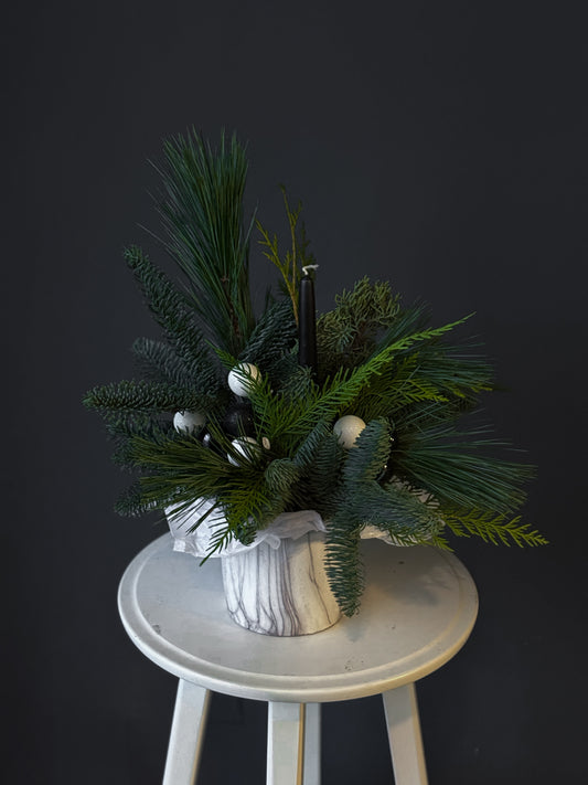 #6 Mini Marble with Candle – Monochrome Touch