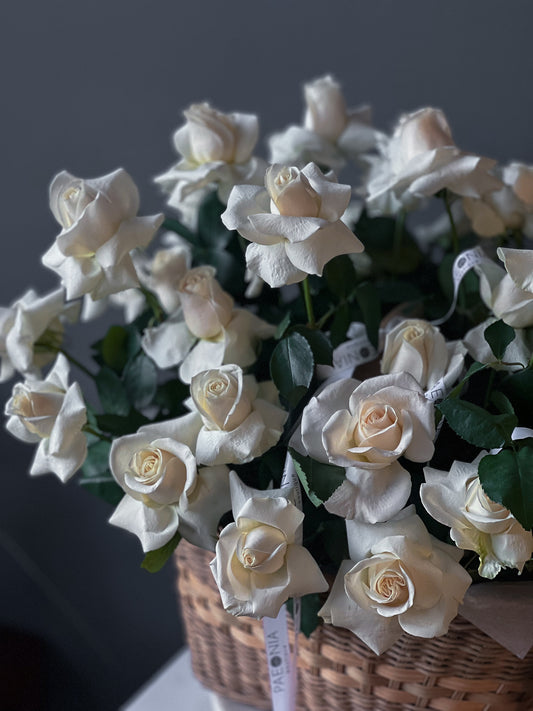 White roses, 50pcs