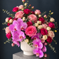 Dior Inspired Floral Arrangement - orchid, peony rose, eucalyptus