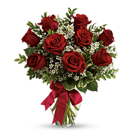 Thoughts of You Bouquet with Red Roses