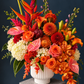 Hermès Inspired Floral Arrangement - heliconia, anthurium, roses, hydrangea, calla