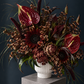 Yves Saint Laurent (YSL) Inspired Floral Arrangement - anthurium, wax, artichoke, black sunflower