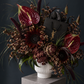 Yves Saint Laurent (YSL) Inspired Floral Arrangement - anthurium, wax, artichoke, black sunflower