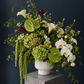 Bottega Veneta Inspired Floral Arrangement - calla, hydrangea, amaranthus, anthurium