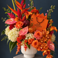 Hermès Inspired Floral Arrangement - heliconia, anthurium, roses, hydrangea, calla