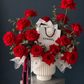 Chanel Inspired Floral Arrangement - french roses, eucalyptus