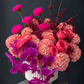 Valentino Inspired Floral Arrangement - hydrangea, orchid, peony roses, carnation
