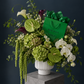 Bottega Veneta Inspired Floral Arrangement - calla, hydrangea, amaranthus, anthurium