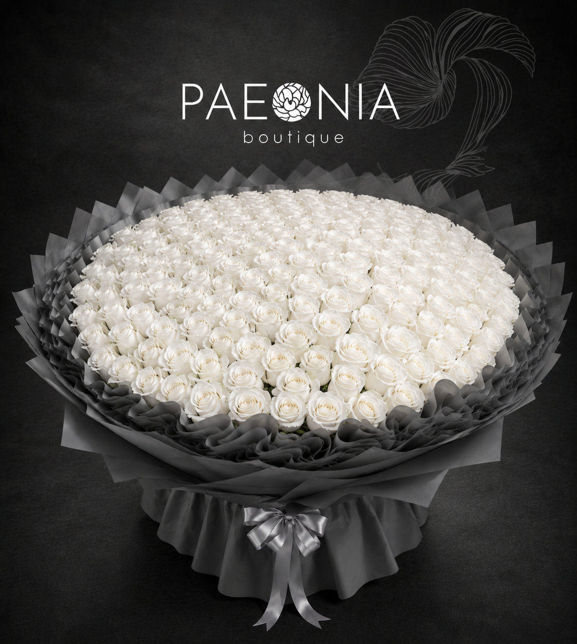 White Roses Bouquet - 300-1000st