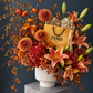 Fendi Inspired Floral Arrangement - lily, hydrangea, dahlia, pumpkin