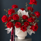 Chanel Inspired Floral Arrangement - french roses, eucalyptus