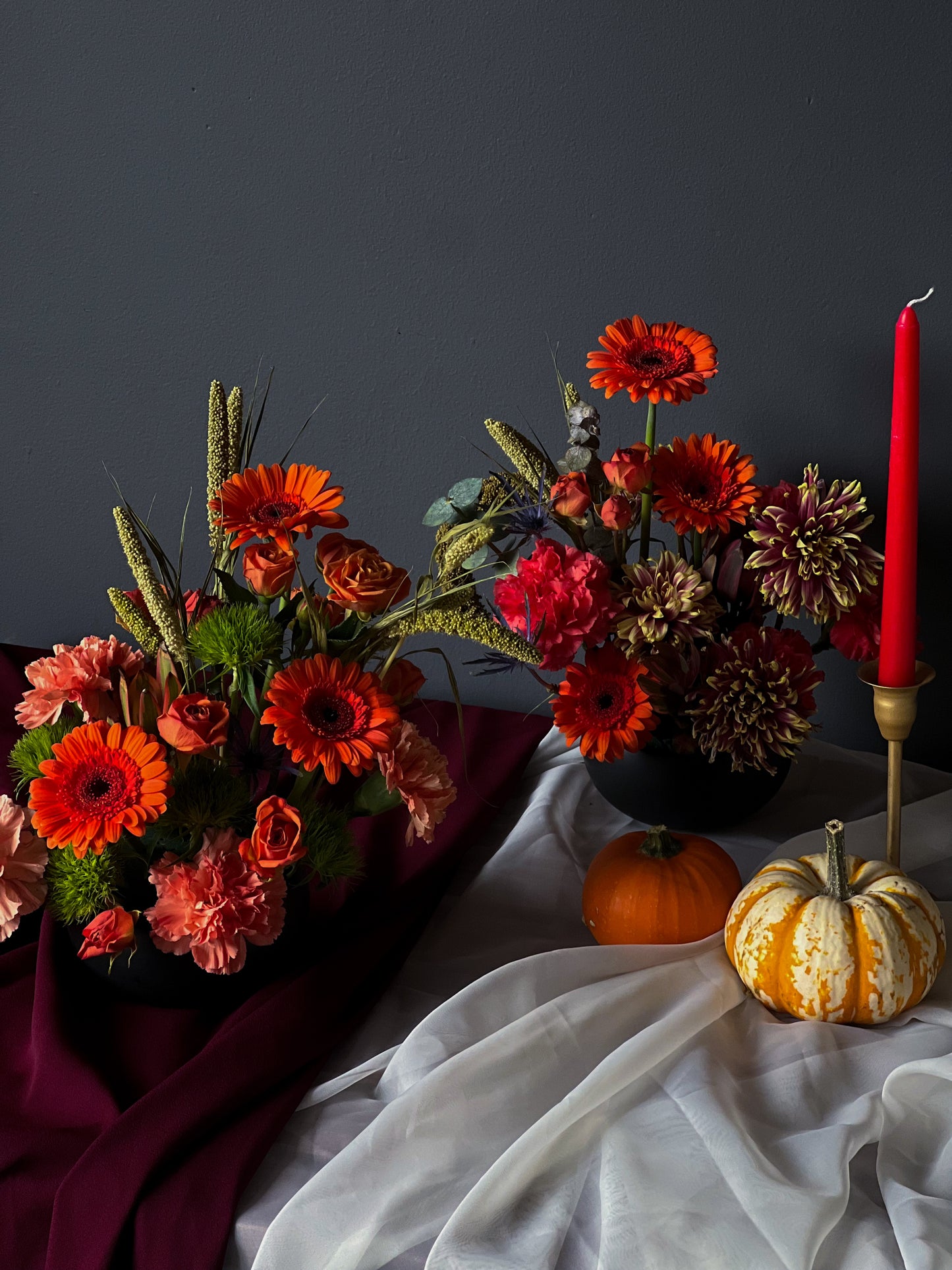 Thanksgiving Arrangements 2pcs Orange