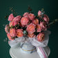 Peach Garden Roses Box Julliette  – Elegant Floral Arrangement