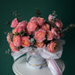 Peach Garden Roses Box Julliette  – Elegant Floral Arrangement