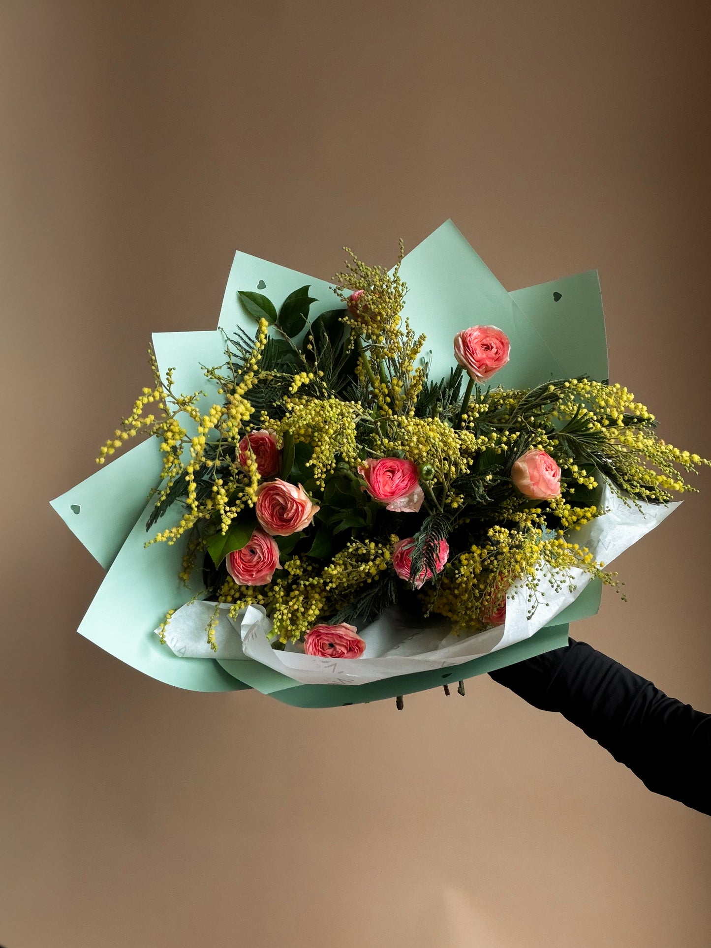 #11 Spring Glow Bouquet – Mimosa & Ranunculus