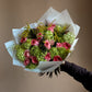 #5 Spring Garden Bouquet – Pink Roses & Fresh Greens