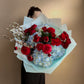 #2 Romantic Hydrangea & Red Rose Bouquet