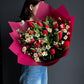 20 Red Tulips + Matricaria