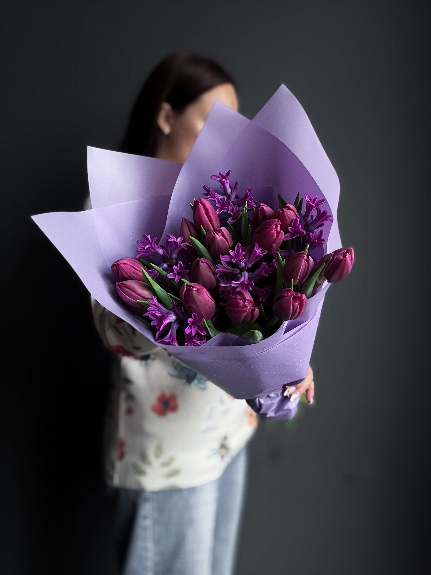 20 Lavender Double Tulips + Hyacinths