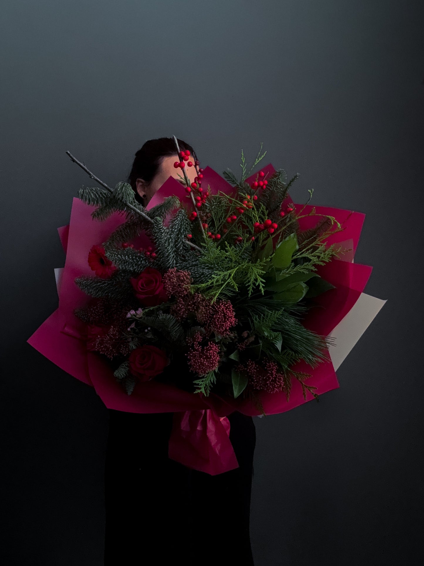 Holiday Bouquet – Crimson Winter Garden