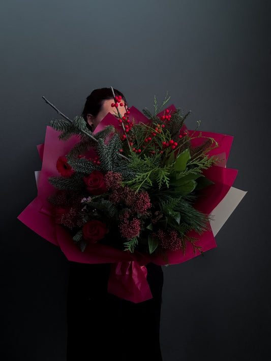 Holiday Bouquet – Crimson Winter Garden