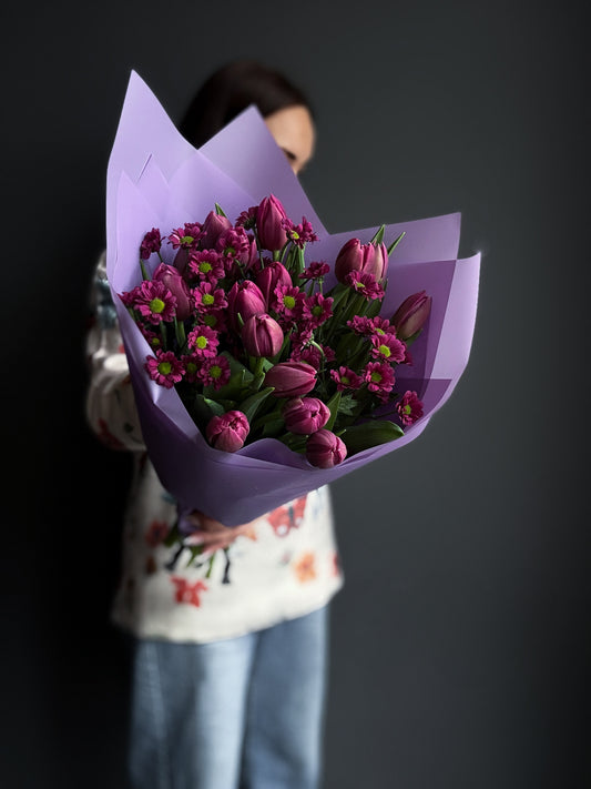 20 Lavender Double Tulips + Mams