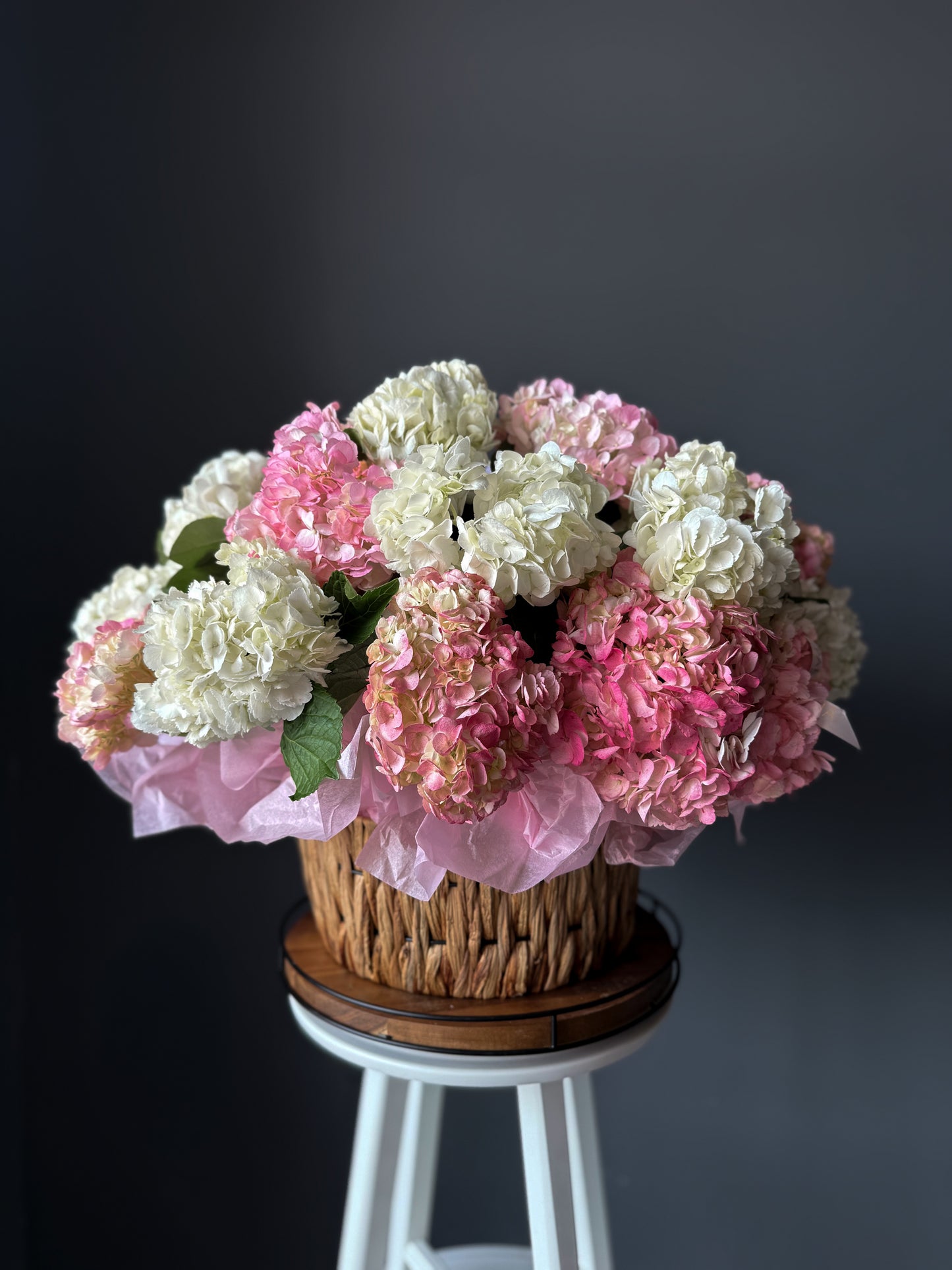 Pink Hydrangea Basket